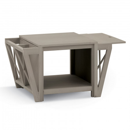 Tavolino portariviste Shabby Chic con allunghe laterali