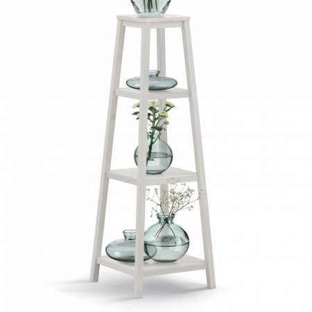 Consolle piramidale Shabby Chic con vasi decorativi