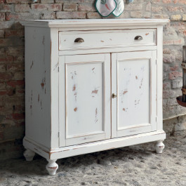 Credenza shabby chic con 2 ante in legno