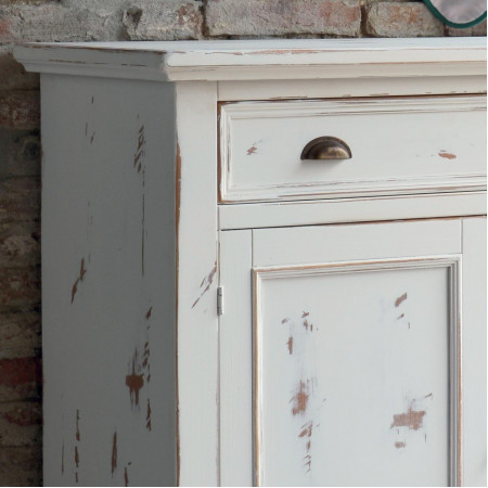 Credenza shabby chic con 2 ante in legno