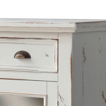 Credenza shabby chic con 2 ante vetro