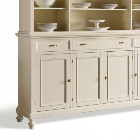 Credenza 4 ante con alzata a giorno, dettaglio frontale