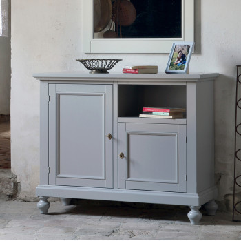 Porta TV shabby chic con due ante in legno massello