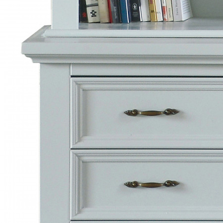 Panca shabby chic dettaglio cassetti e maniglie