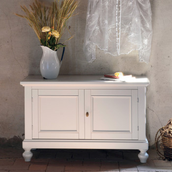 Mobiletto con 2 antine shabby chic, piedi torniti