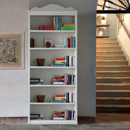 Libreria shabby chic, legno massello, ripiani regolabili Libreria componibile shabby chic con ripiani regolabili