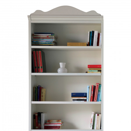 Libreria componibile shabby chic con 3 ripiani e 2 ante