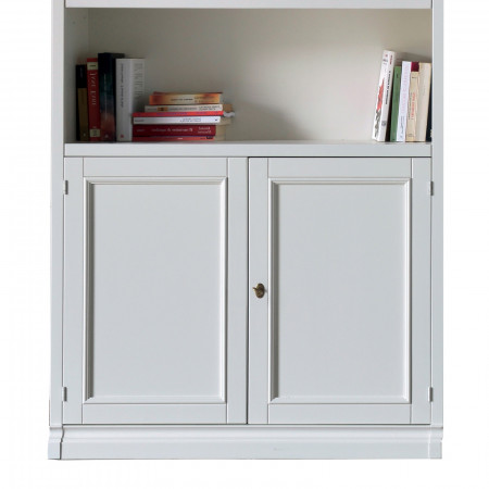 Libreria componibile shabby chic con 2 ante legno chiaro