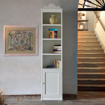 Libreria componibile shabby chic con anta e ripiani