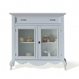 Credenza shabby chic 2 ante con dettagli floreali