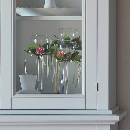 Credenza con vetrina 2 ante shabby chic dettaglio porta