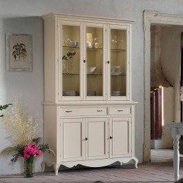 Credenza con vetrina 3 ante shabby chic