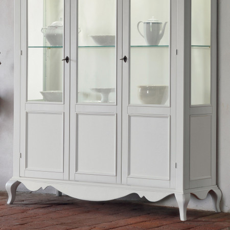 Vetrina grande shabby chic con ante in vetro