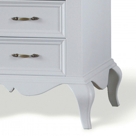 Mobiletto con 3 cassetti shabby chic, piedini a sciabola