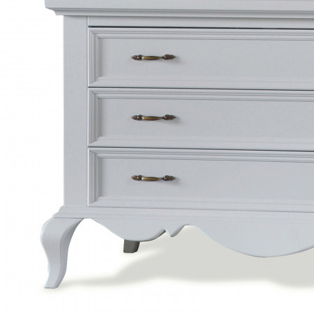 Mobiletto con 3 cassetti shabby chic, piedini a sciabola