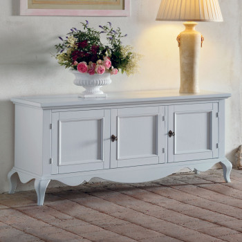 Porta televisore 3 ante shabby chic con piedini a sciabola