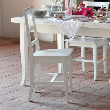 Sedia con fondino in legno shabby chic, dettaglio seduta