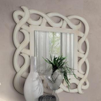 Specchiera Shabby Chic Quadrata con dettagli intrecciati