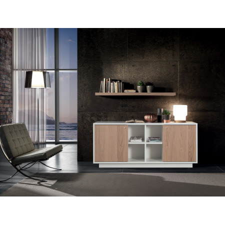 Credenza moderna in rovere con ante scorrevoli