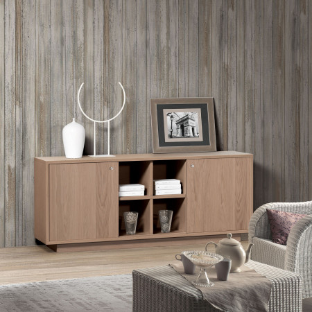 Credenza moderna in rovere con 2 ante in soggiorno