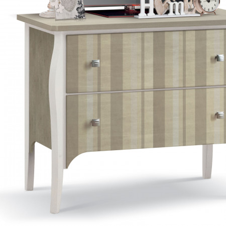 Porta TV Shabby Chic 2 cassetti dettagli gambe e cassetti