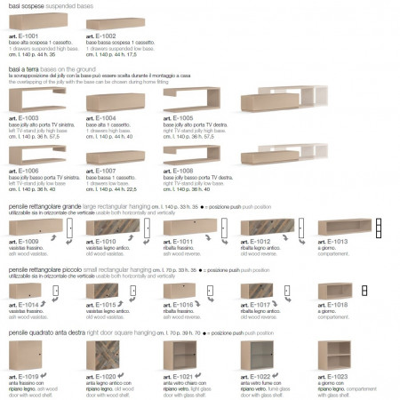 Composizione 4 con ante in legno antico, moduli design
