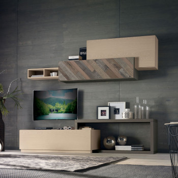 Composizione 9, dettaglio ante in legno antico