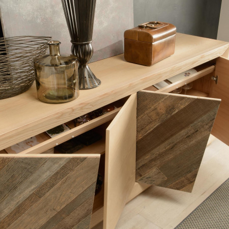 Madia 4 ante con inserti in legno antico