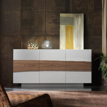 Madia 3 ante noce canaletto, dettaglio fascia irregolare