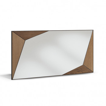 Specchiera geometria con triangoli, dettaglio legno