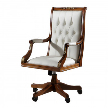 Poltrona da ufficio girevole, lavorazione capitonné