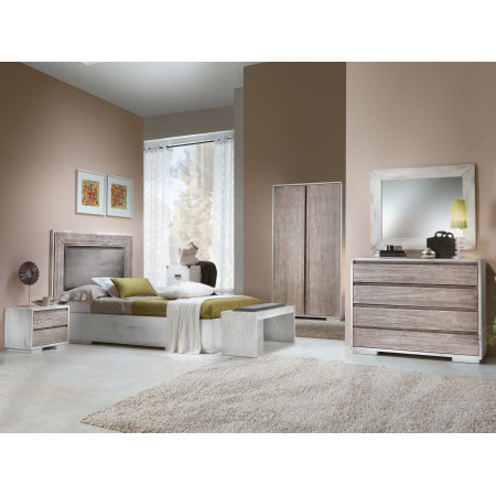 Letto singolo con giroletto in stile moderno, camera da letto contemporanea
