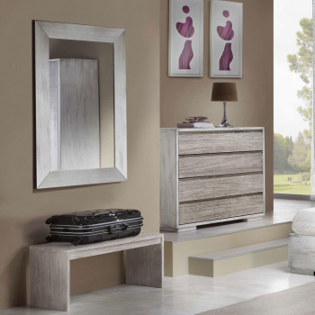 Cornice con specchio in legno massello, ambiente moderno