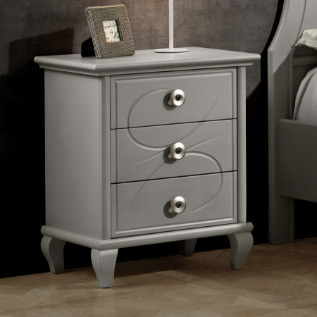 Comodino 3 cassetti laccato opaco