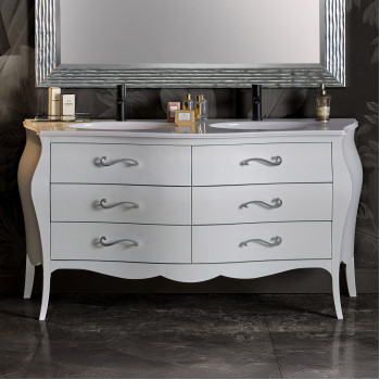 Mobile bagno 6 cassetti verde madreperla con lavabo