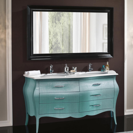 Mobile bagno 6 cassetti verde madreperla con lavabo