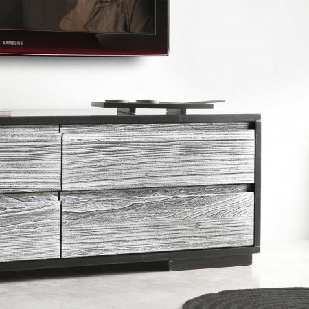 Pensile 6 vani in legno con finitura sabbiata