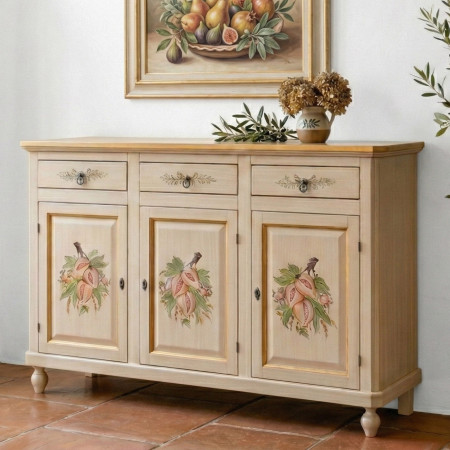 Sogno Toscano - Credenza dipinta a mano a 3 ante