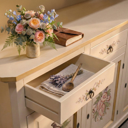 Sogno Toscano - Credenza dipinta a mano a 3 ante