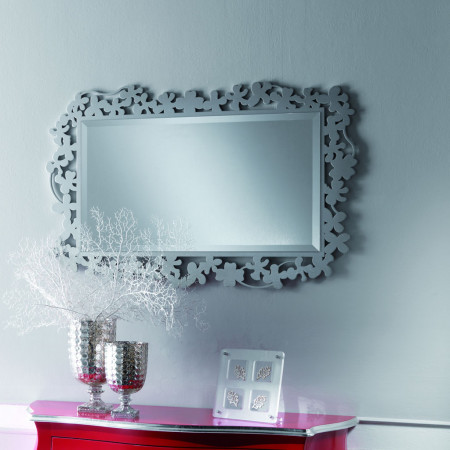 Specchiera traforata ambra con cornice floreale