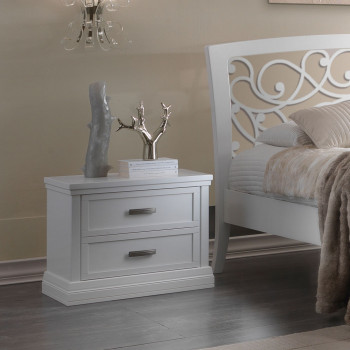 Comodino con due cassetti aurora in ambiente moderno