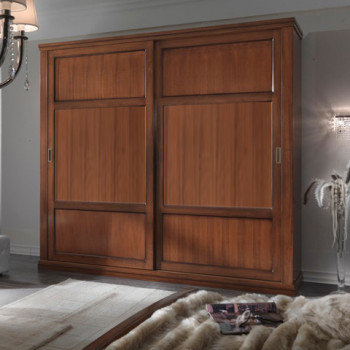 Armadio 2 ante scorrevoli Aurora in legno noce