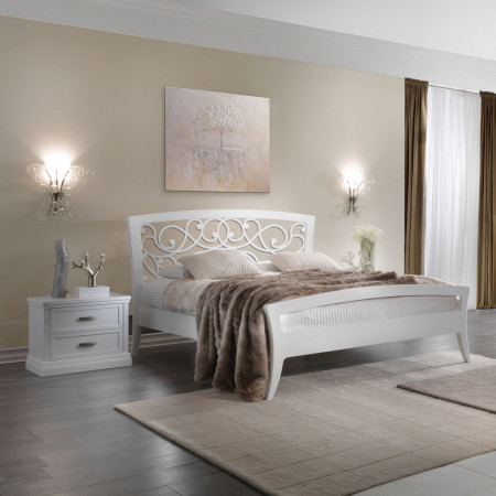 Letto aurora con testata traforata, design elegante