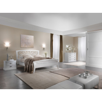 Camera da letto Aurora con letto e comò contemporanei