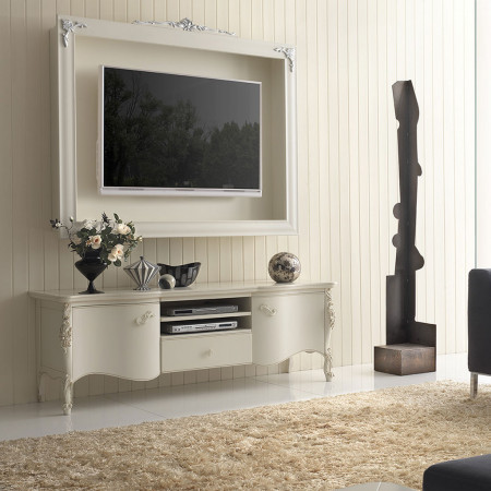 Pensile porta televisore classico con cornice decorata