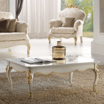 Tavolino da salotto classico con gambe intagliate