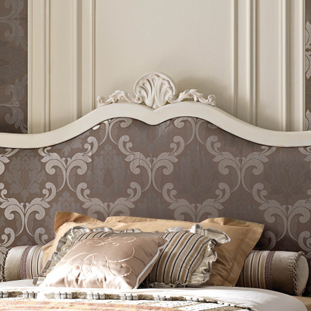 Letto una piazza e mezza imbottito classico, testata architettonica