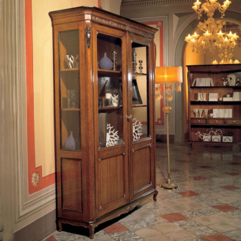 Argentiera 2 porte liscie in legno intagliato