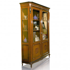 Credenza 2 porte intarsi legno massello in ambiente classico
