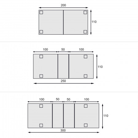 Tavolo allungabile rettangolare 200/300x110 piede 700 venezia